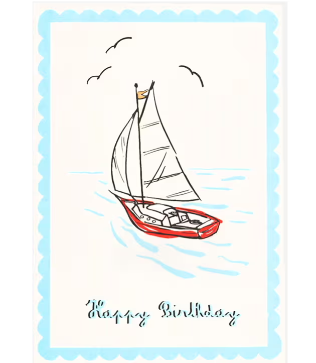 Mercer-Mercer Birthday Boat Card.