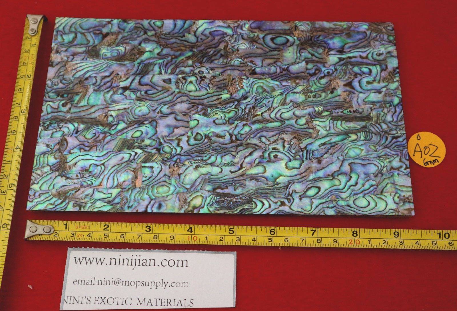 1Pair Natural Pura Abalone Knife Handle Scale Blank Sheet - 33x118x6mm