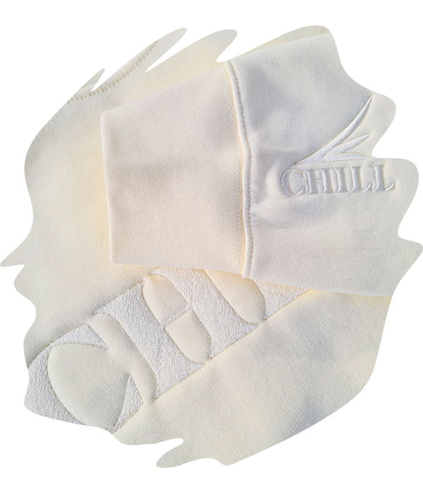 Cream hoodie with tonal 