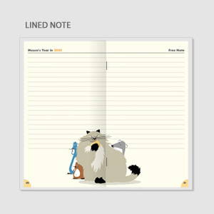 Lined note - Chachap 2020 Hello mouse dated monthly planner scheduler