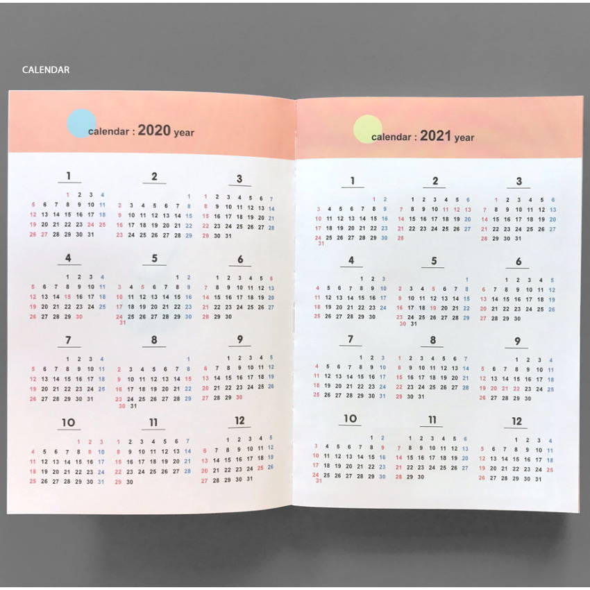Calendar - Design Comma-B 2020 Sweet dessert dated weekly diary planner