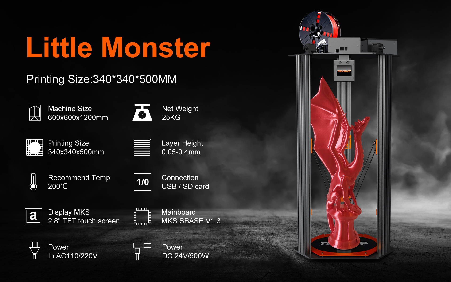 argument Hates spray TEVO Little Monster Delta 3D Printer – TEVOUP
