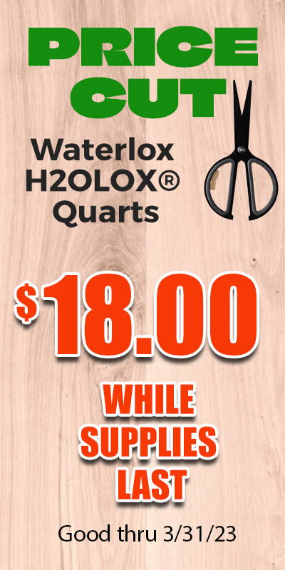 Price Cut on Waterlox H2OLOX Quarts