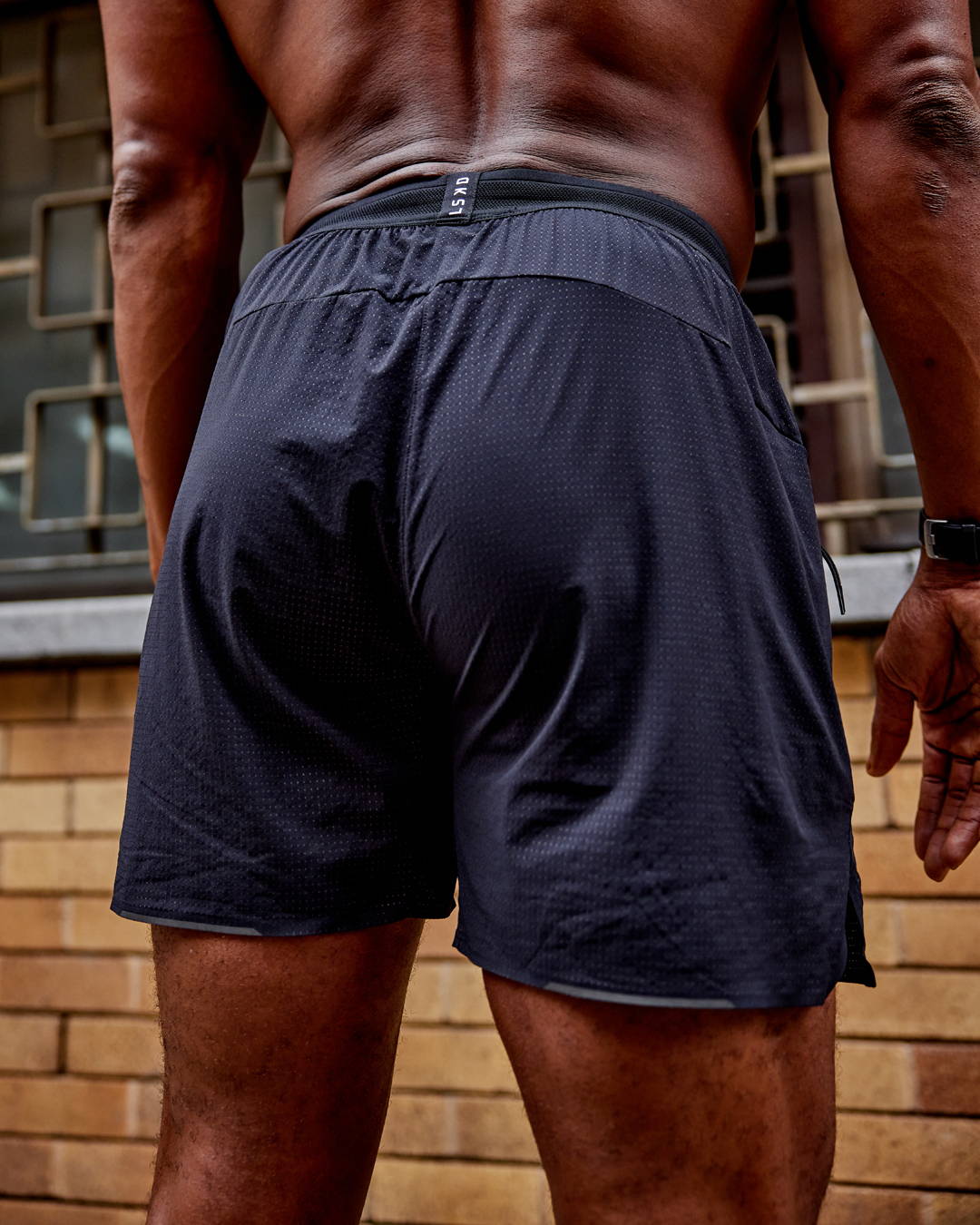 Black running shorts