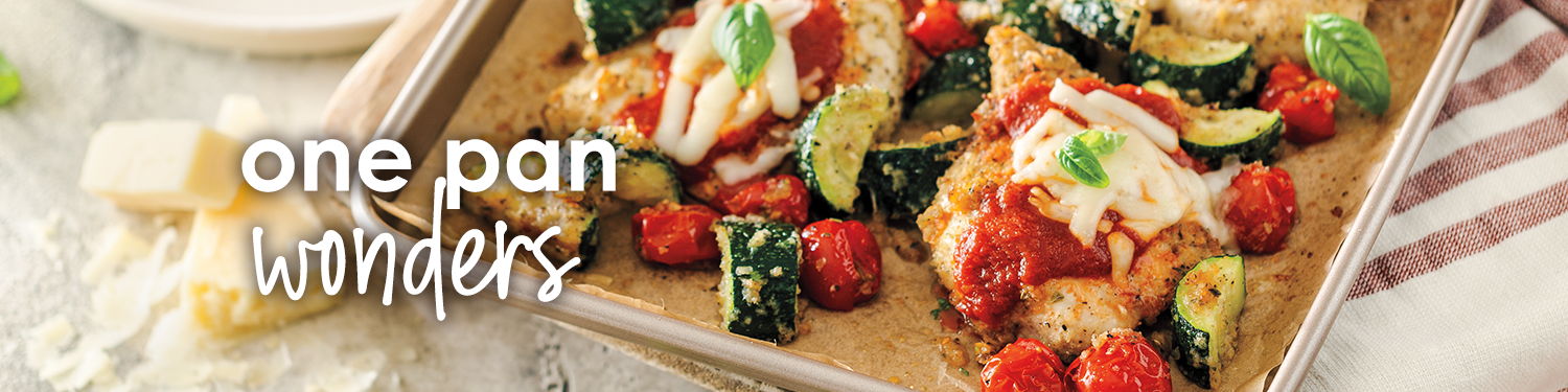 one pan wonders. one pan chicken parmesan prepared.