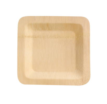 A square bamboo plate