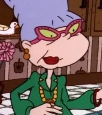 Cartoon character Miriam Pickles wearing cat-eye eyeglasses