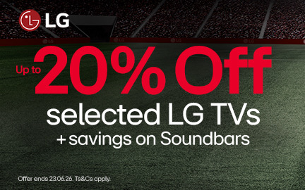 LG advertisement: Up to 20% off selected TVs and savings on Soundbars.