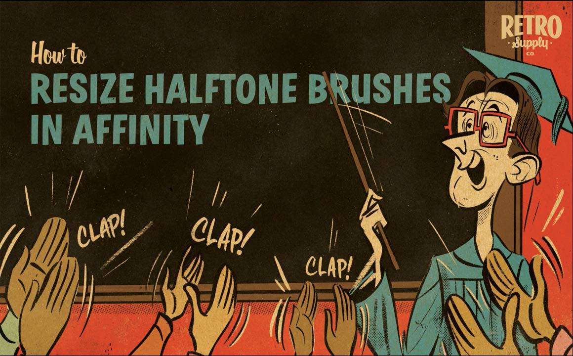 How to resize halftone brushes in Affinity