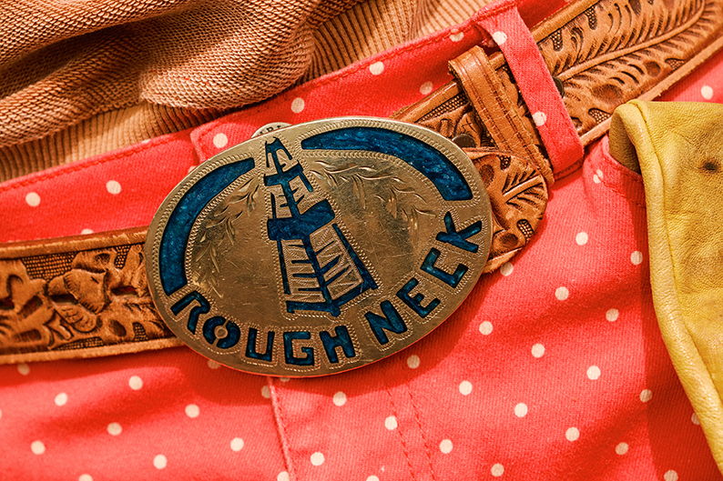 Vintage Western Inlay Roughneck Belt Buckle
