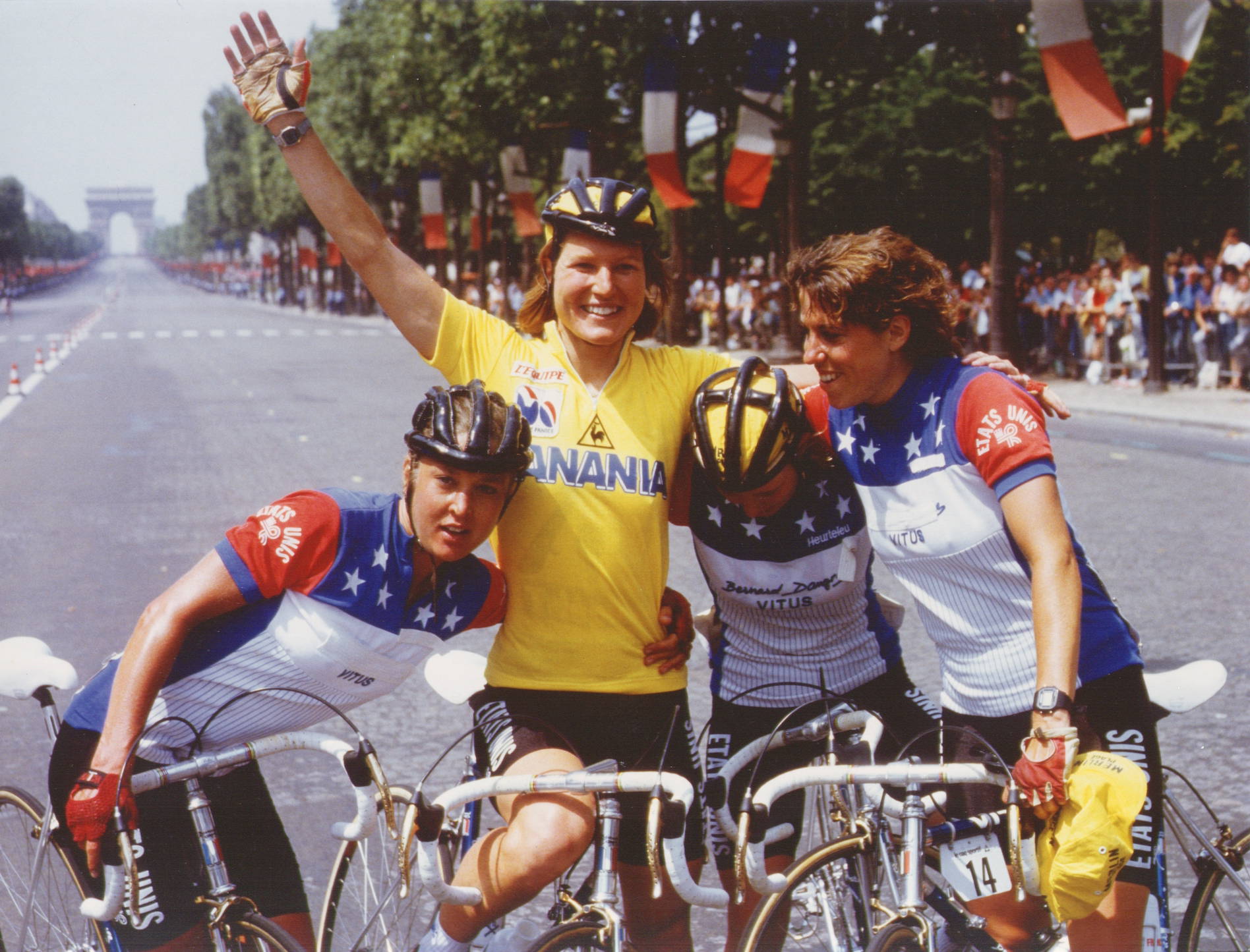Marianne Martin and team at the 1984 Tour de France Feminin