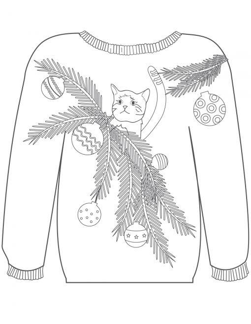 Christmas Sweater Coloring Pages Printable for Free Download