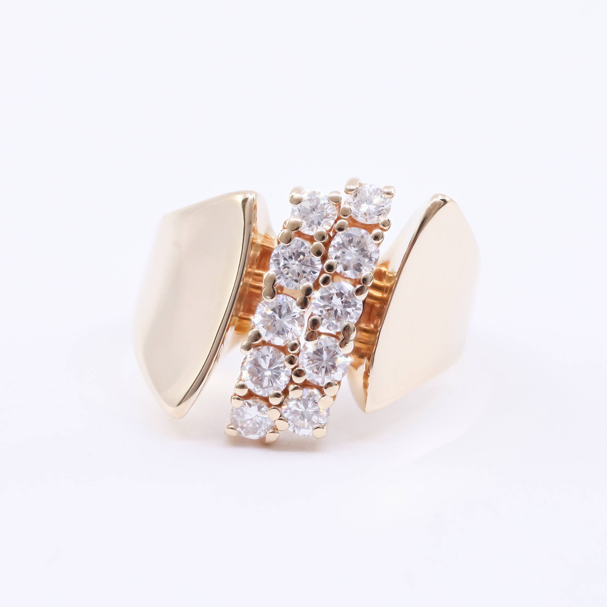 double row diamond chunky ring from the estate collection