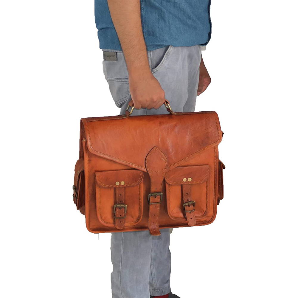 Lawyer's Leather Briefcase - Laptop Messenger Bag