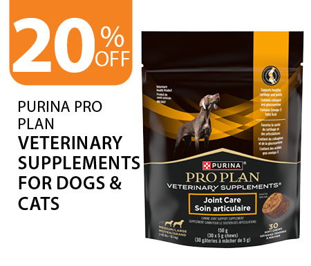 20% off Purina Pro Plan Veterinary Supplements for Dogs & Cats