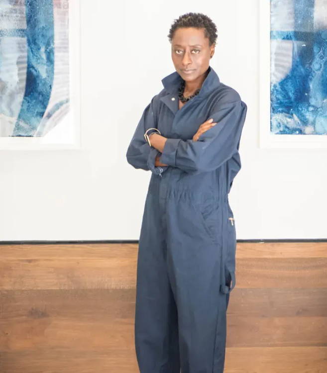 BOA, a New Orleans-based furniture designer standing in her studio