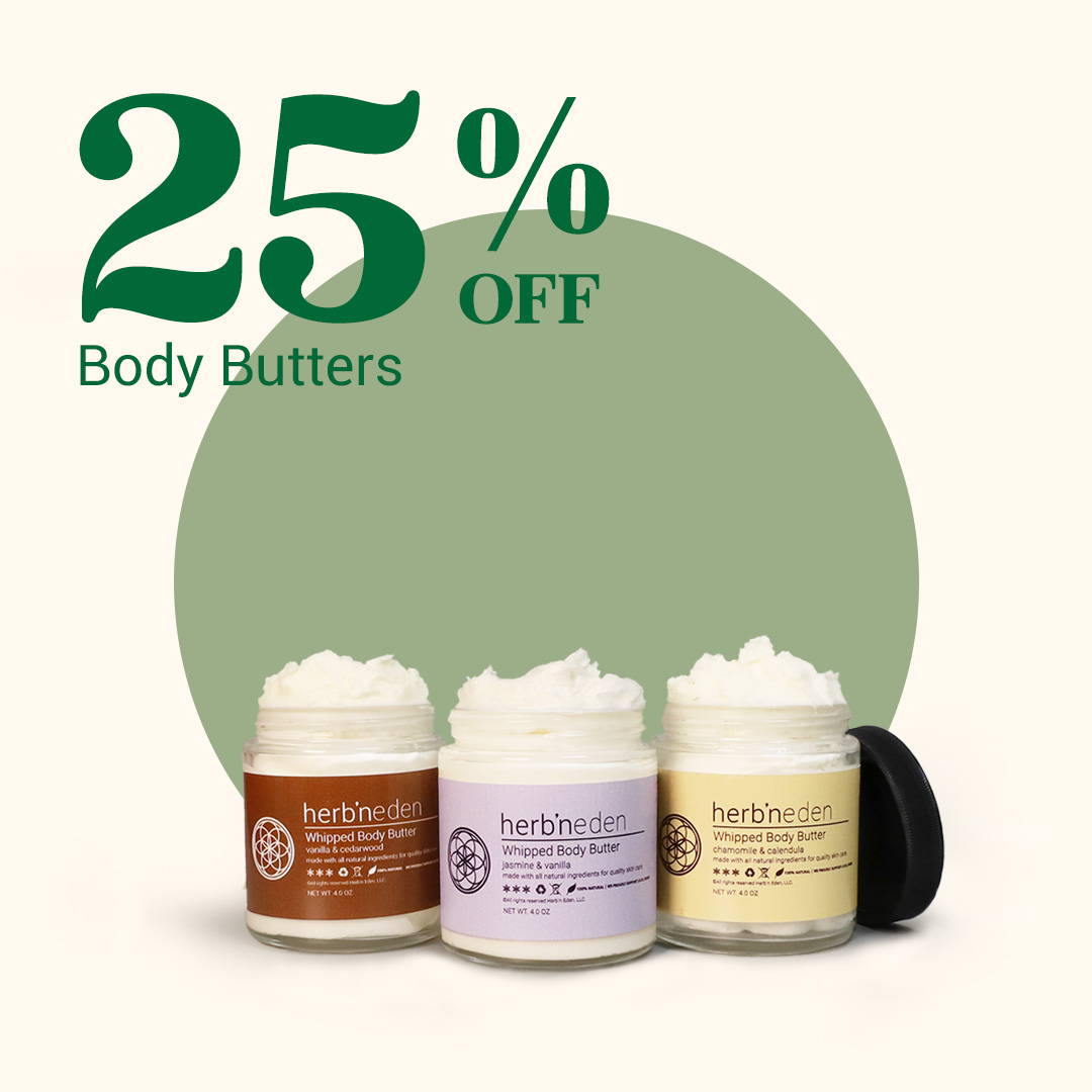 25% off all body butters during Black Friday Sale at herb'neden