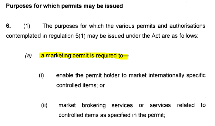 NCAC Act 41 of 2002 - Marketing Permit