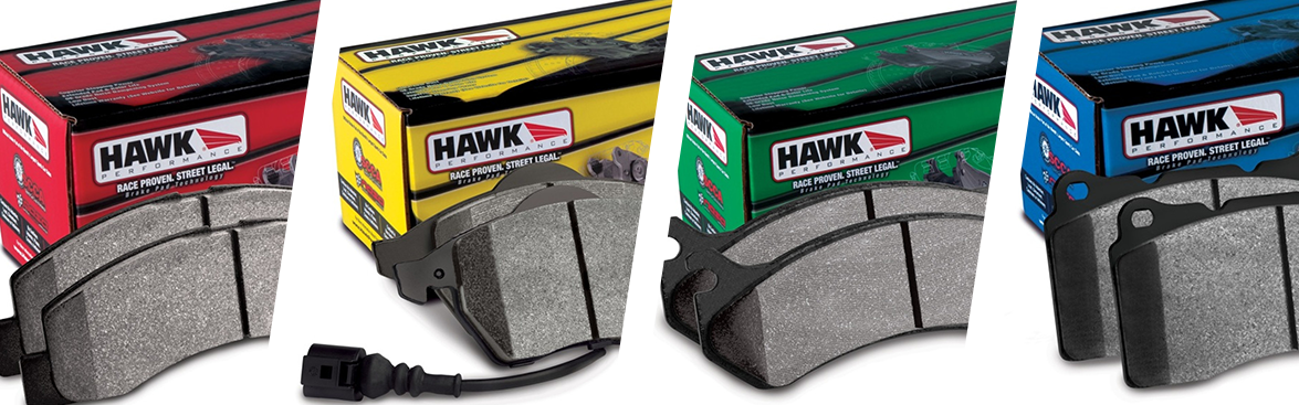 Photo collage of Hawk brake pads.