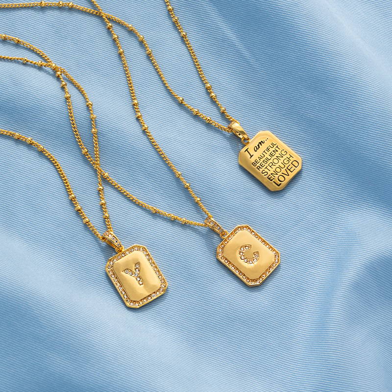 Gold Initial Pendant Necklace