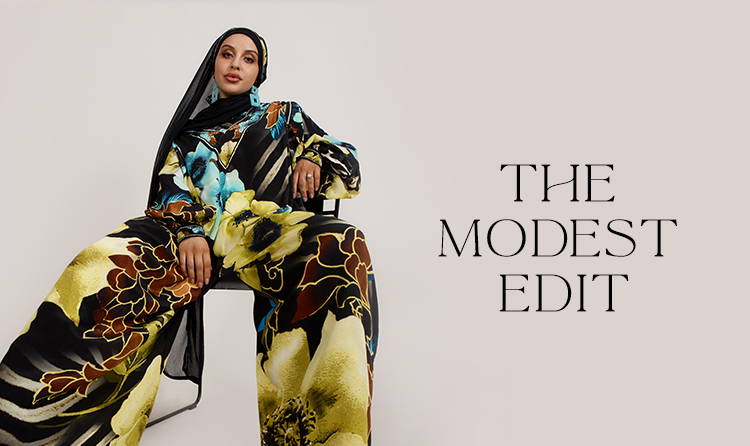 CAMILLA The Modest Edit. Beautiful model wearing CAMILLA Poppy Divine  printed, long, modest outfits