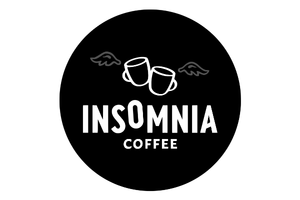 nsomnia Coffee logo featuring two coffee cups and wings.