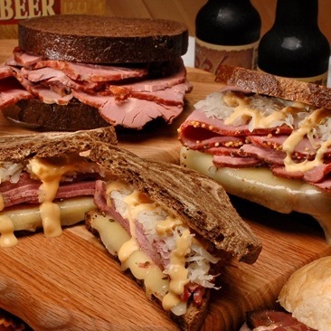Reuben and corned beef sandwiches
