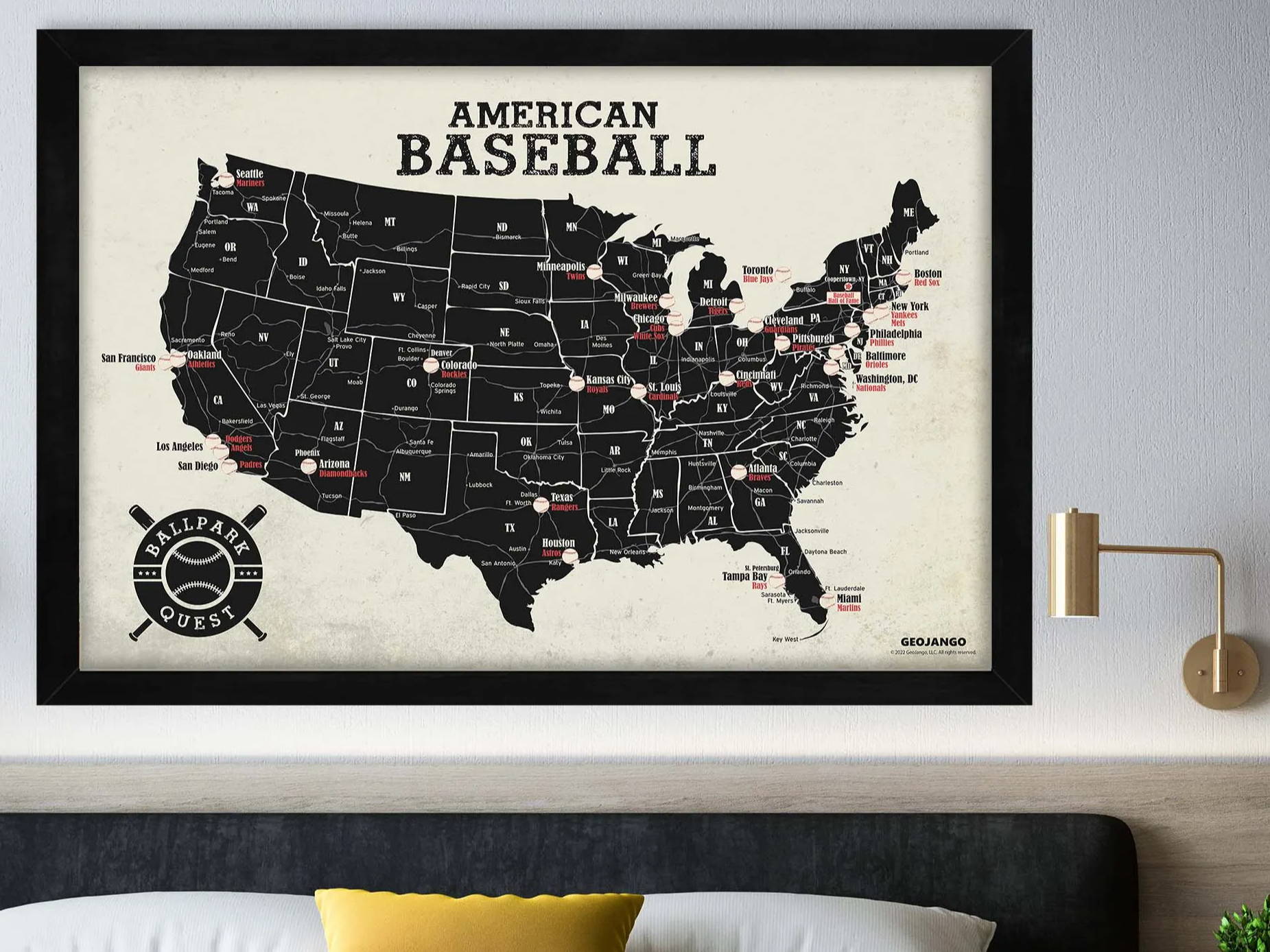 MLB teams map