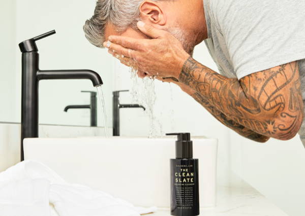 Man washing face cleanser cleansing skincare
