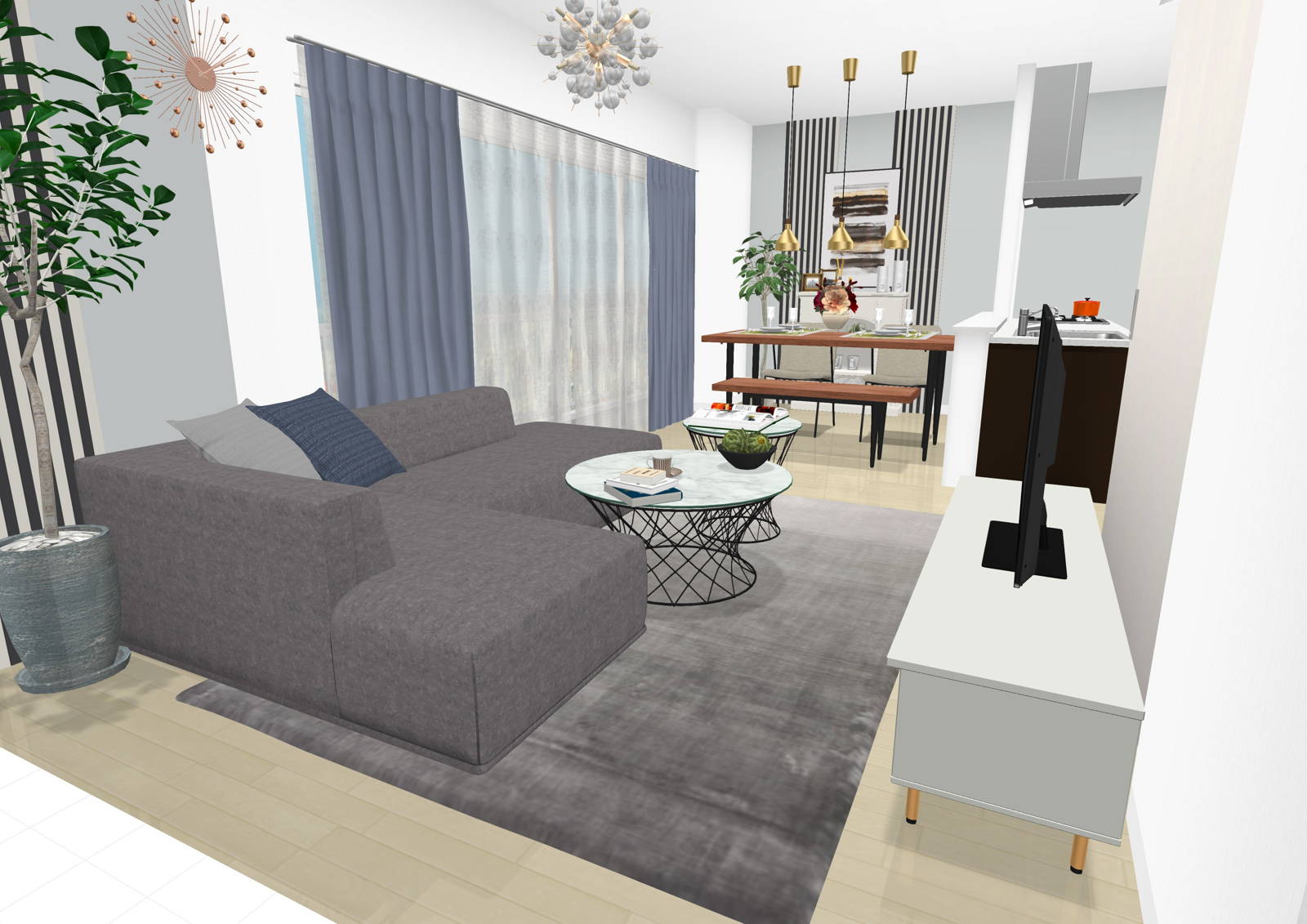 Family elegant style 3D rendering
