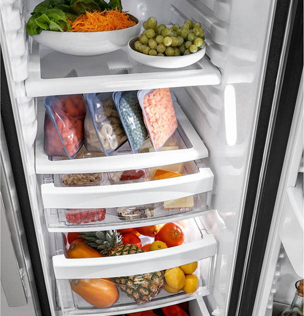 Store produce in your side-by-side refrigerator.