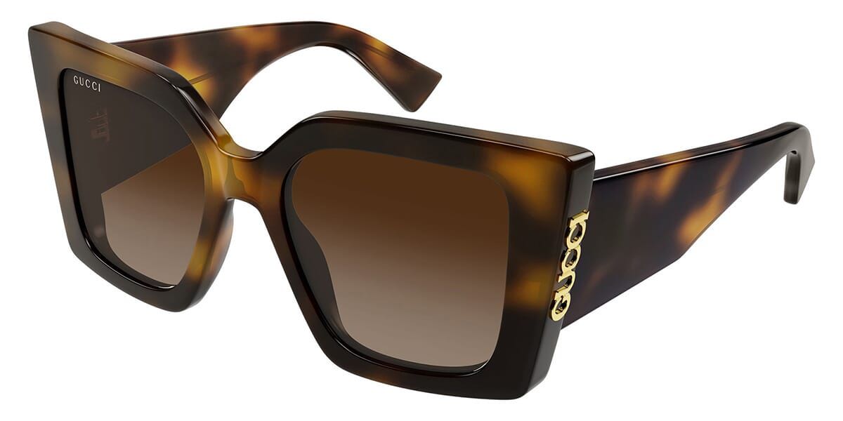 Tortoiseshell oversized sunglasses with brown lenses.