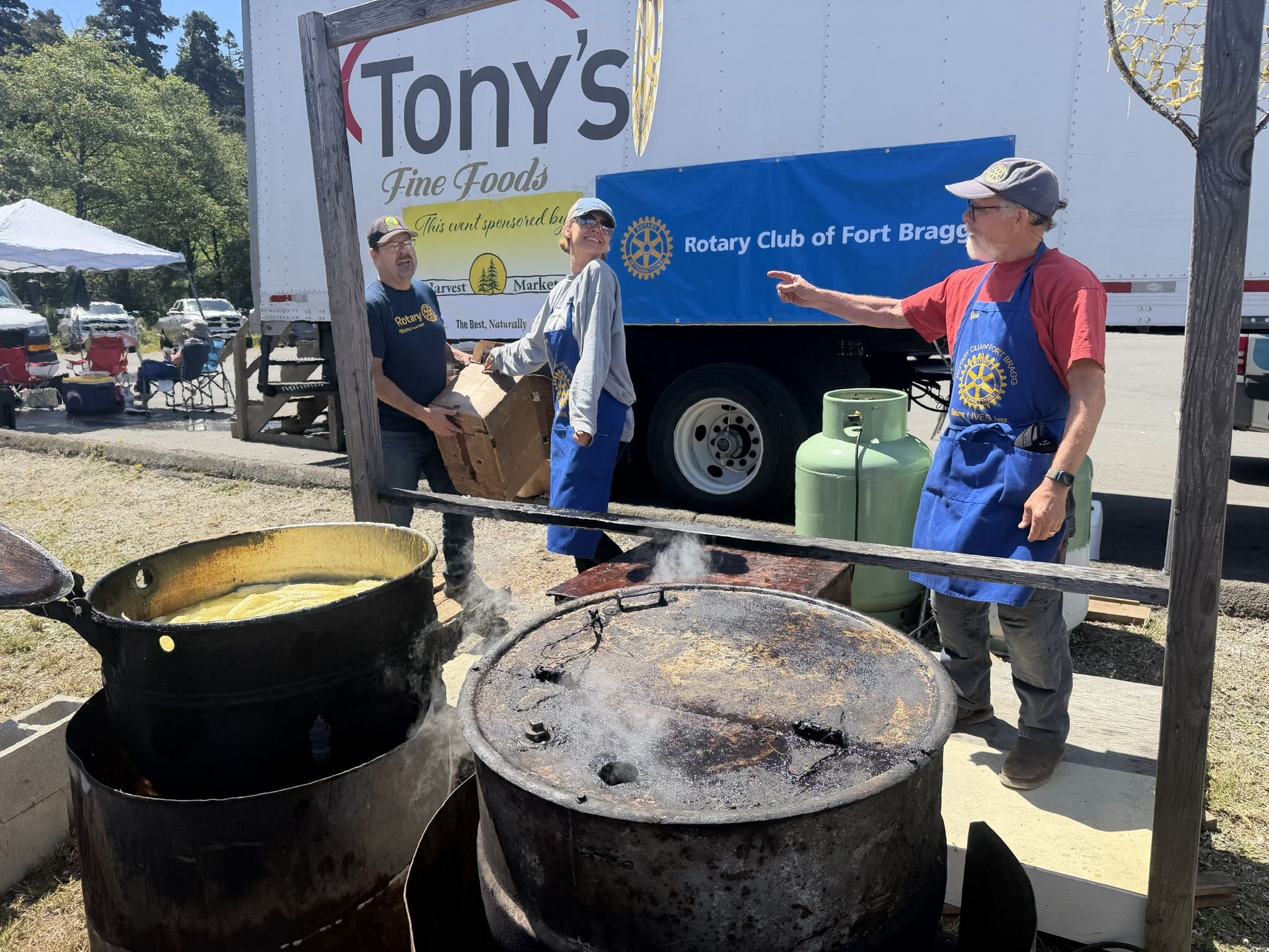 Rotarians cooking