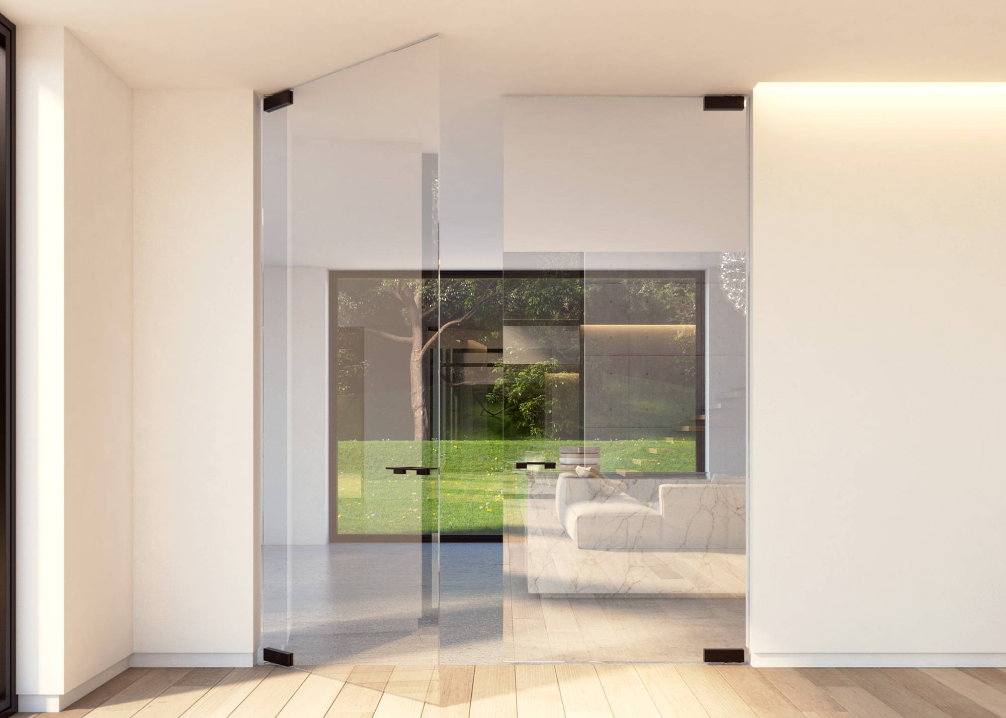 Glass patch fittings for pivot doors – Portapivot