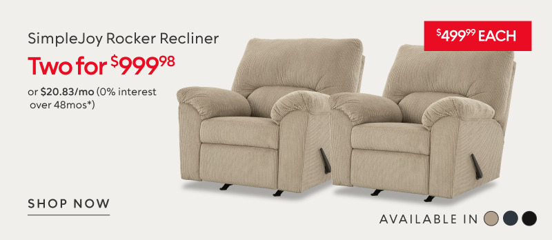 Two Simple Joy recliners, one incredible price $999.98​ 