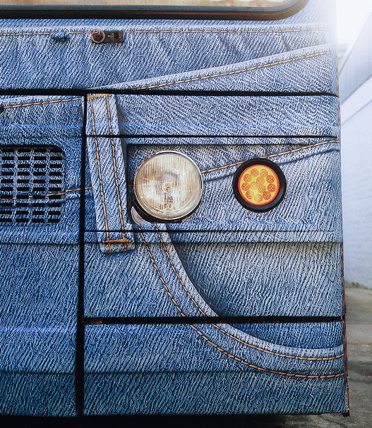 Close-up of the GUESS Bus