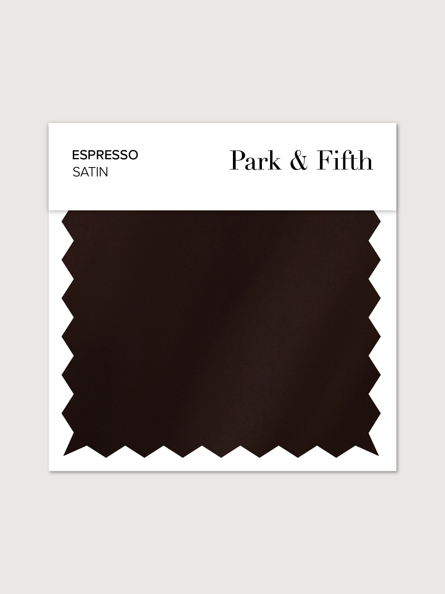 Espresso satin fabric swatch from Park & Fifth.