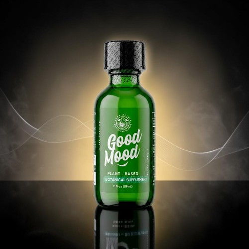 Green bottle labeled 