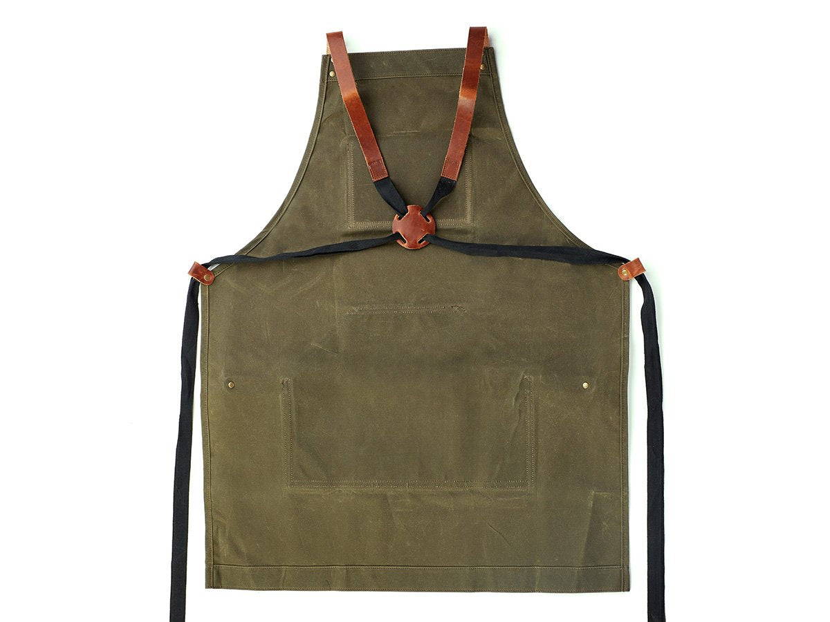WAXED CANVAS AND LEATHER Crossback Apron