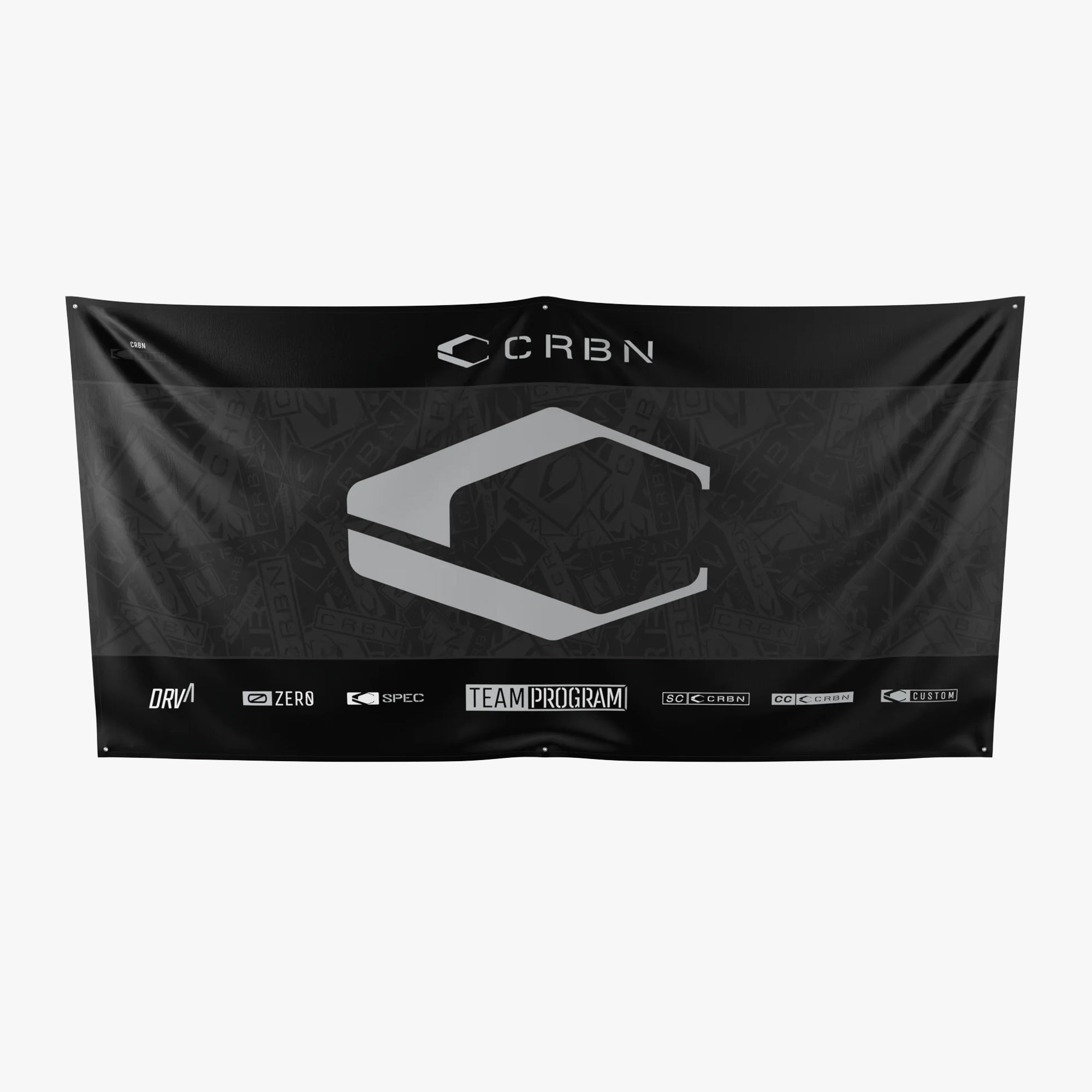 Black banner with CRBN logo and various product names.