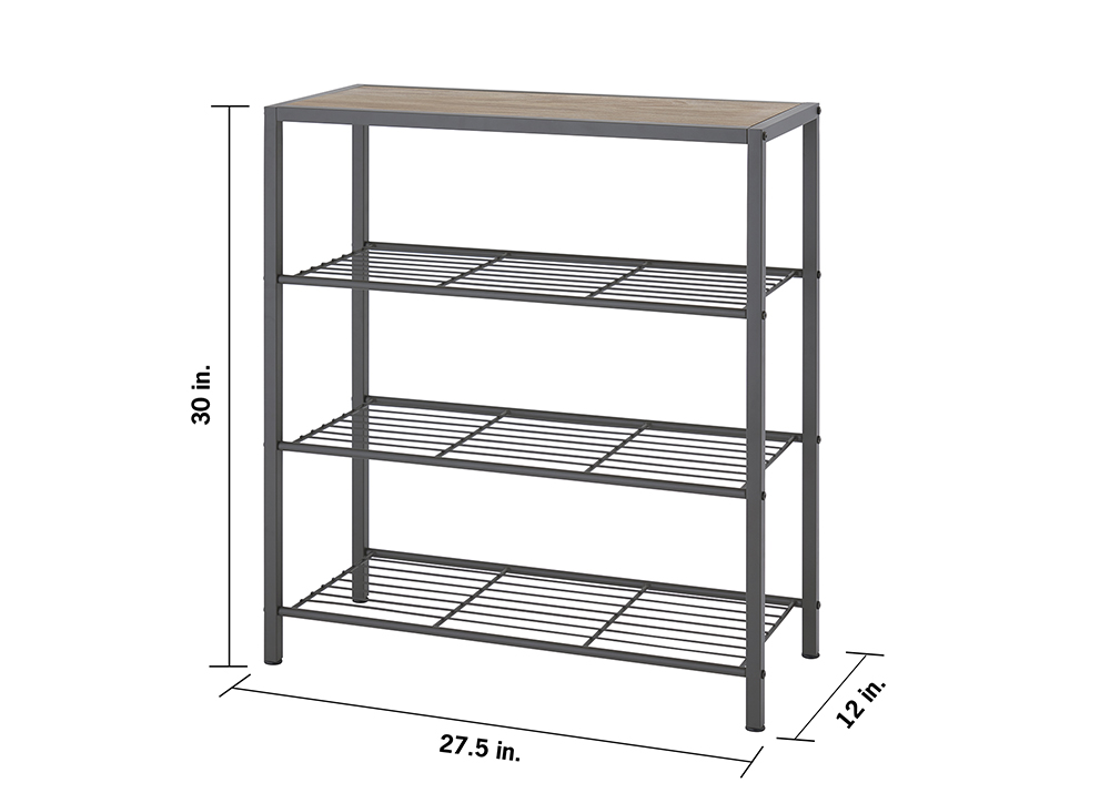 Dimensions of 4-tier wire shoe rack