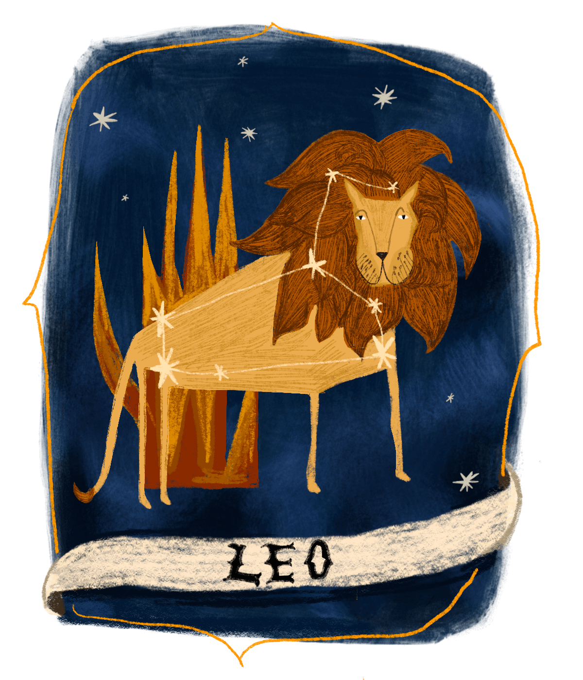 An illustration of the Leo star sign.