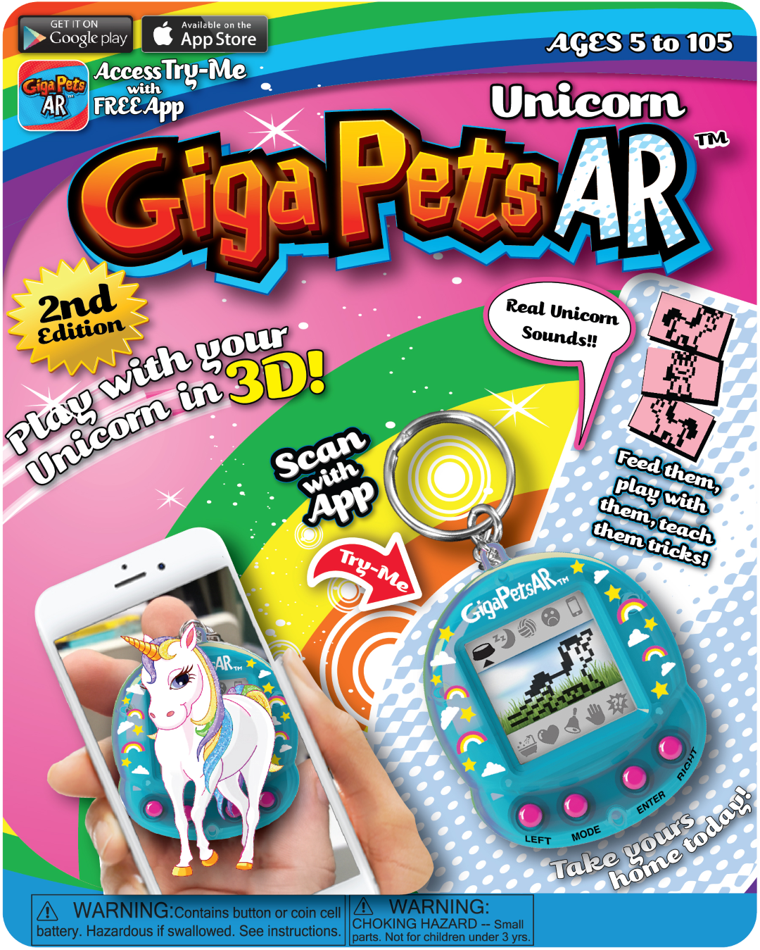 NEW! With Free App Giga Pets AR Puppy Virtual Pet 2nd Edition Purple 3D 