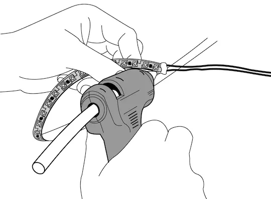 glueing LED strip lights