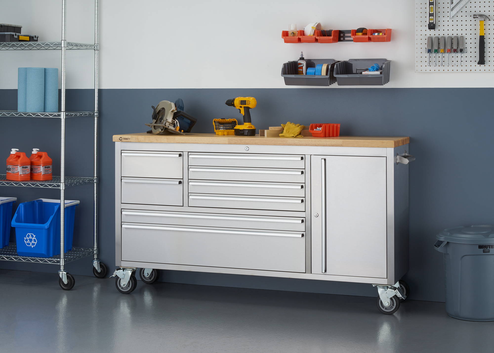 66 inches wide garage stainless workbench