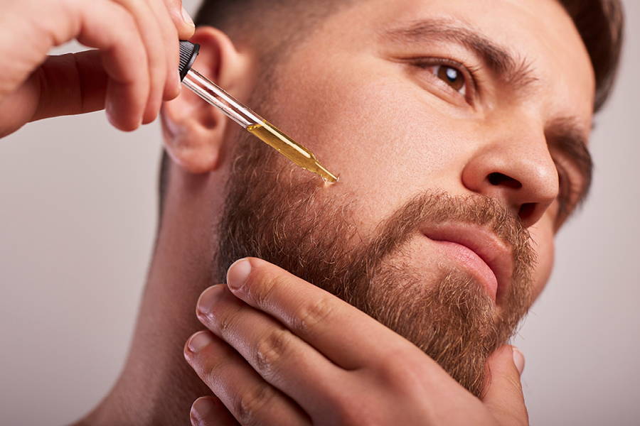 applying beard oil