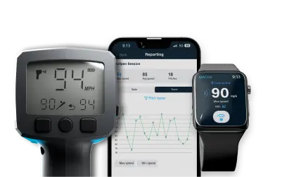 Pulse oximeter and two devices displaying health metrics.