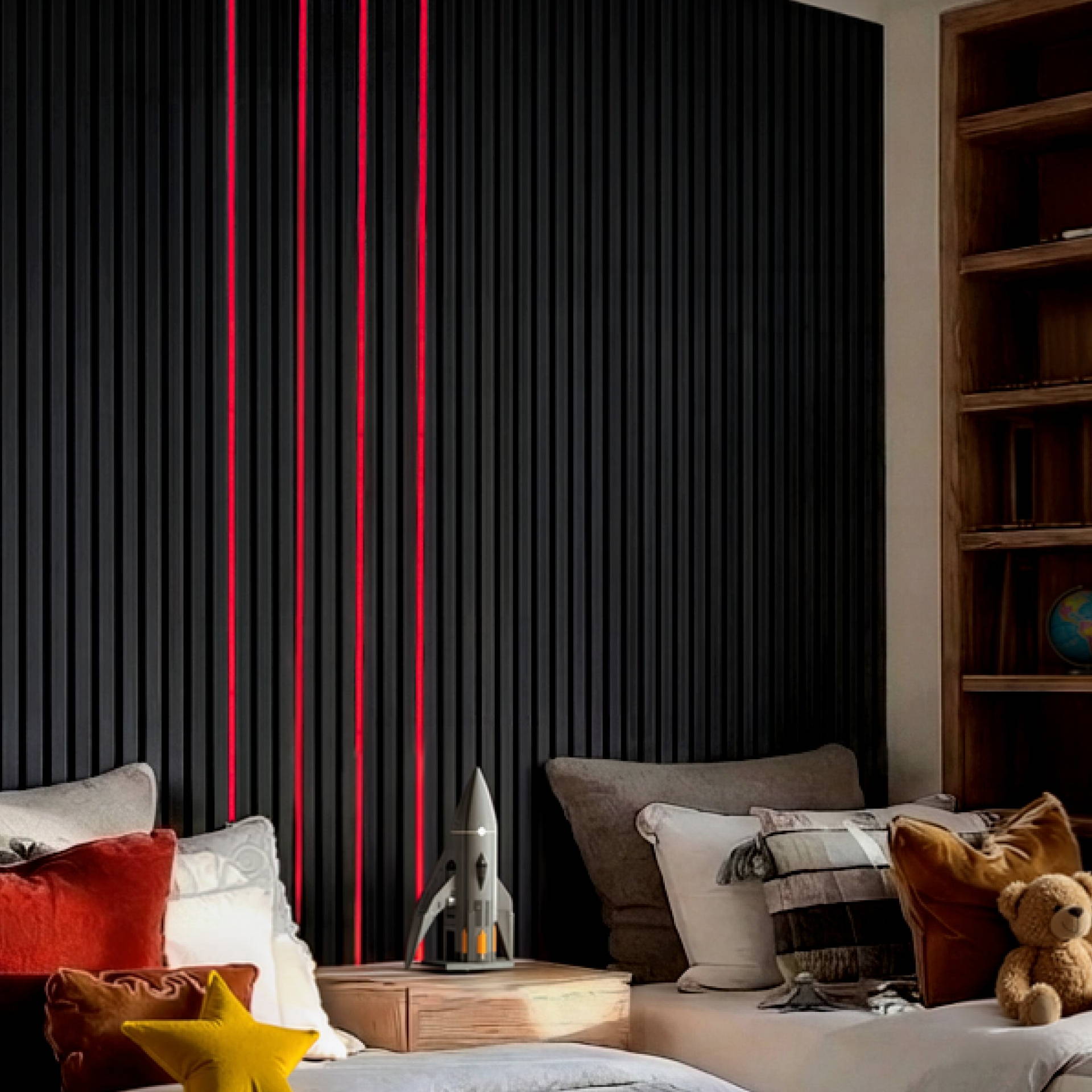 WVH Acupanel Glow RGB in Children's Bedroom Red LEDs 