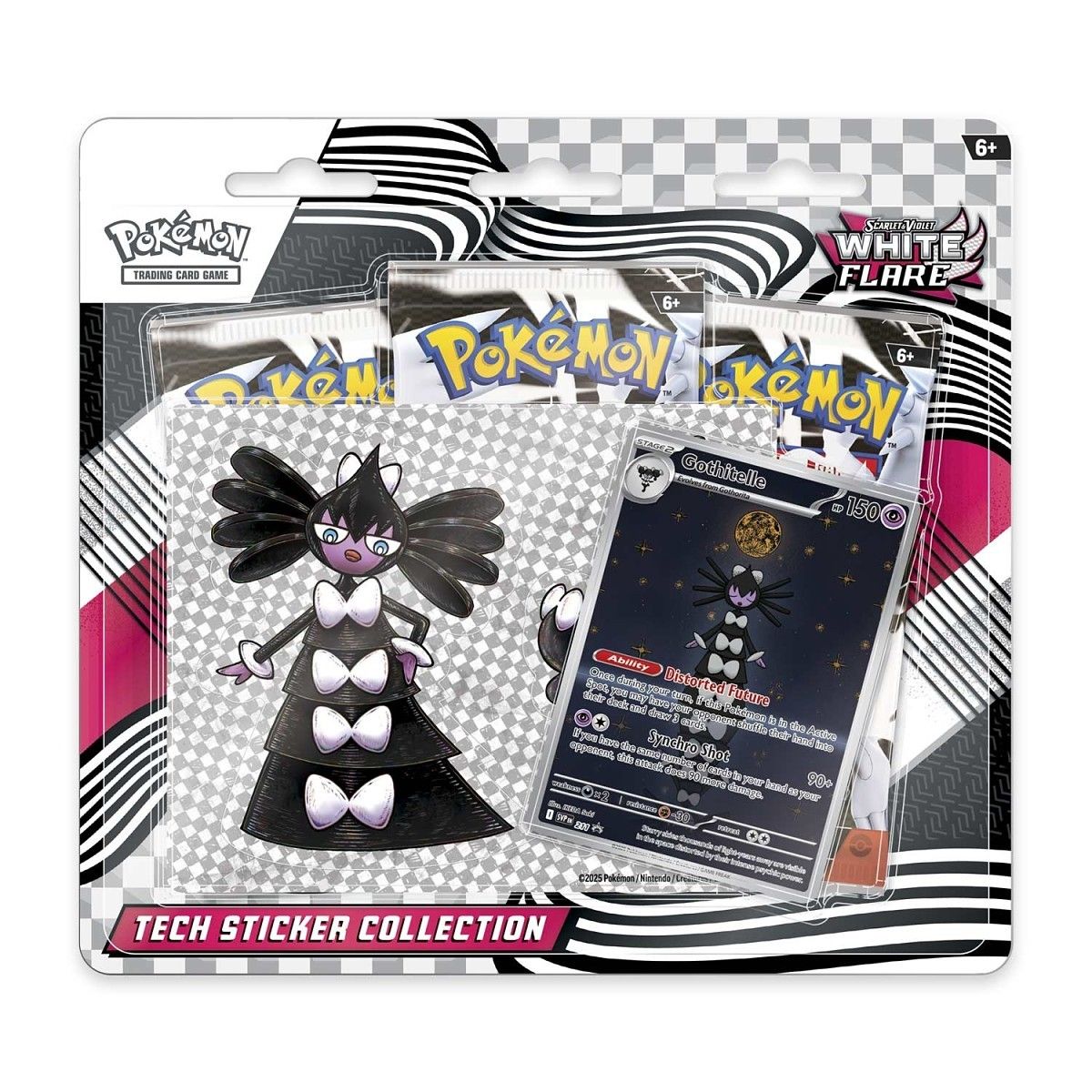 Pokémon sticker collection featuring a character and trading card.