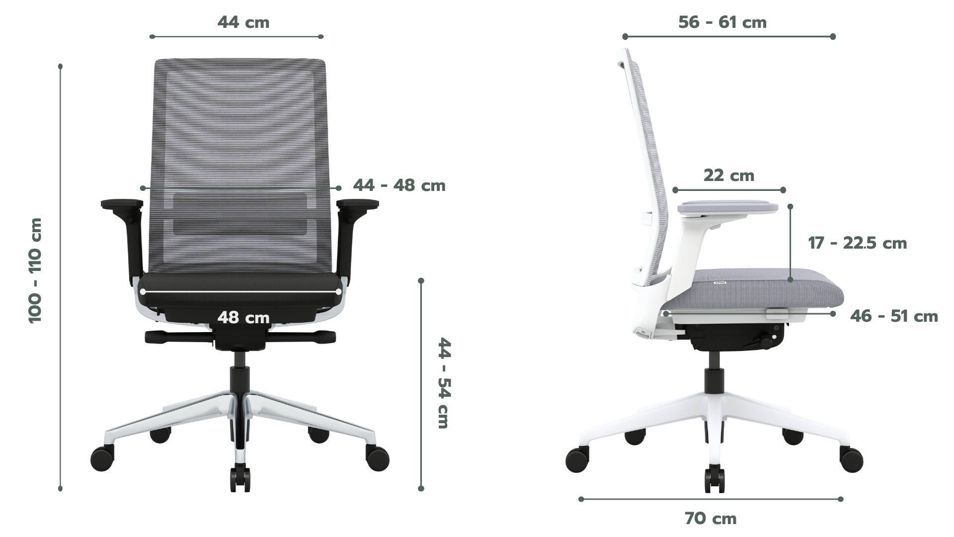 The mass of the ergonomic office chair ofinto Active